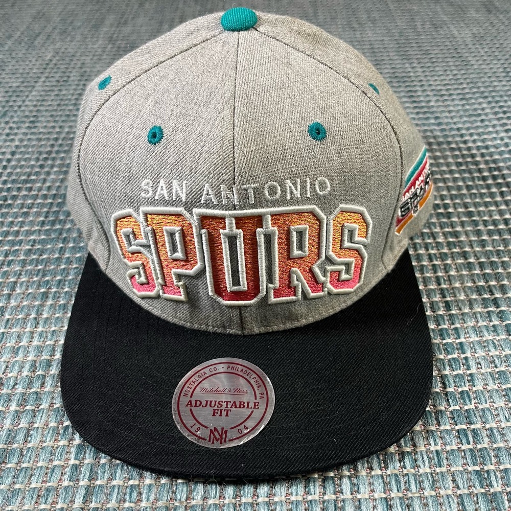 San Antonio Spurs Mitchell & Ness Hardwood Classics Snapback Hat Gray Por Vida